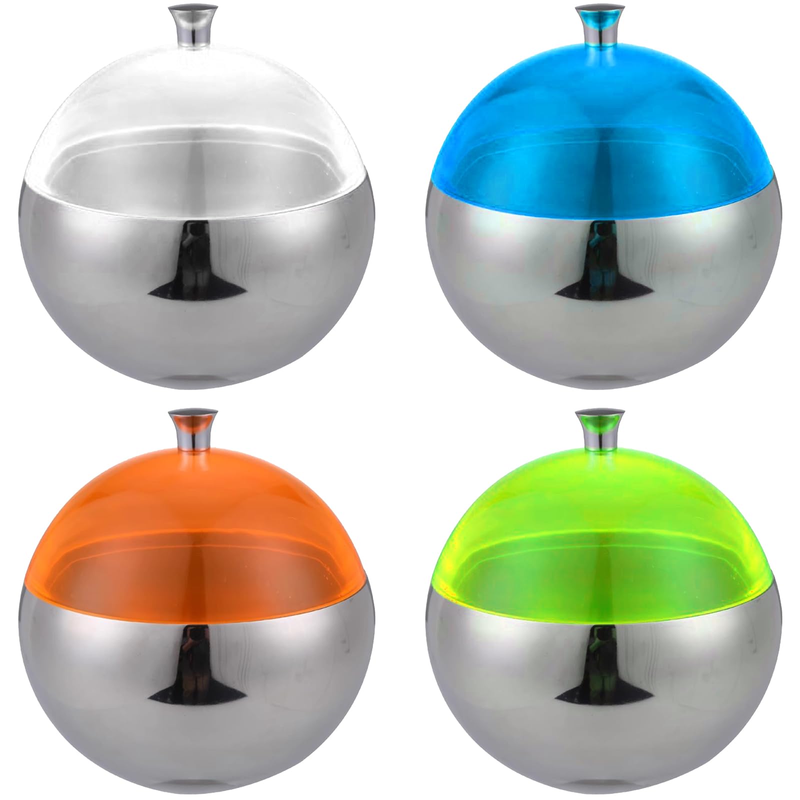 Secchiello per ghiaccio a forma di sfera in acciaio inox con coperchio a tenuta stagna ed ergonomico, per feste all'aperto e