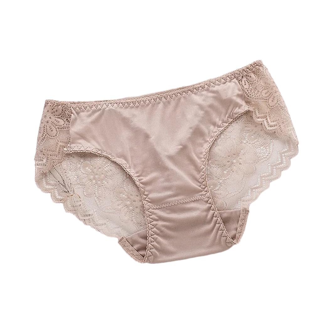 Silk Panties For Women Knit Briefs Panties Lace Hollow Out Womens Underwear E XL 3pcs