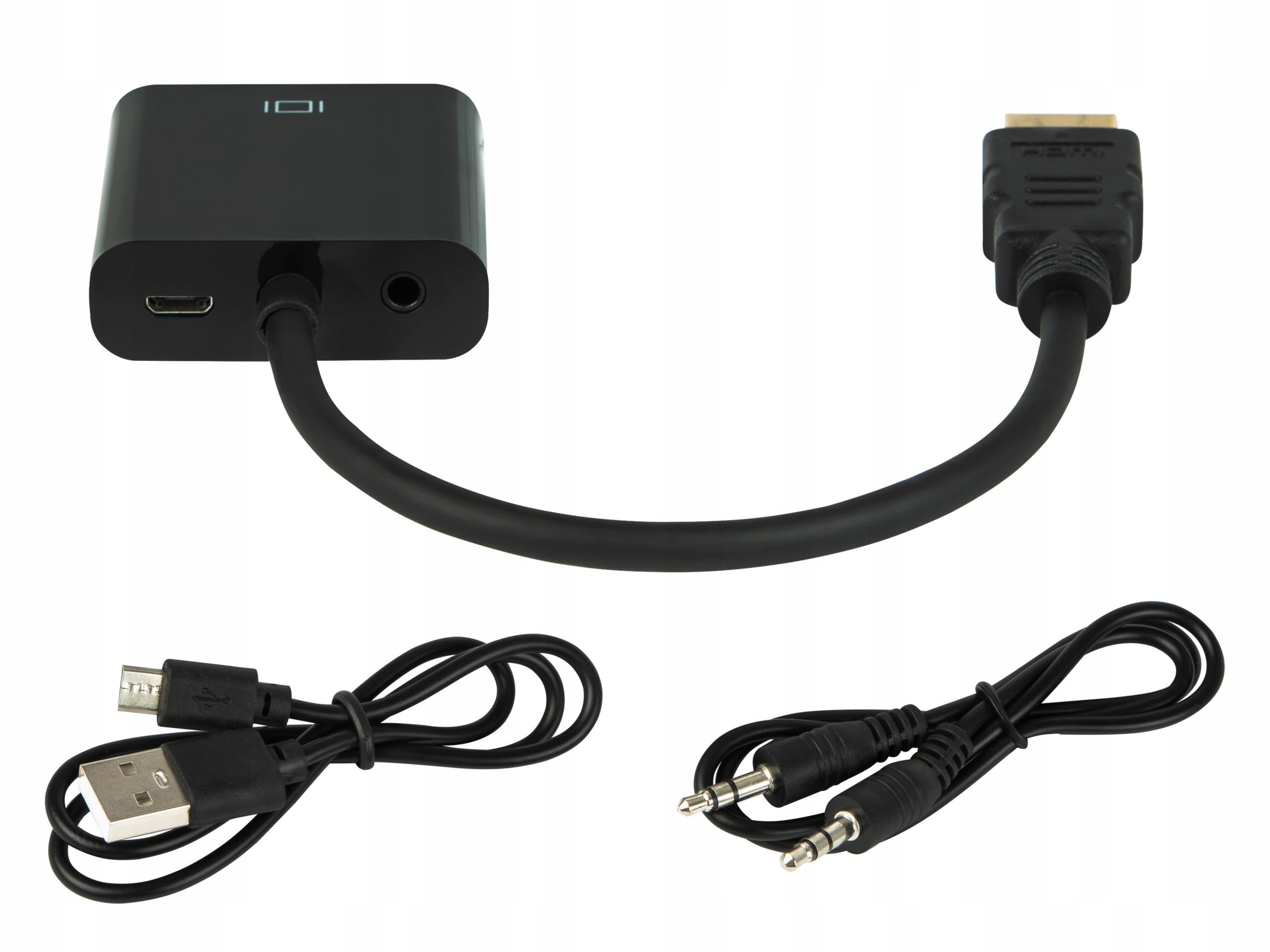 ADAPTER PRZEJSCIÓWKA WTYK KONWERTER HDMI - VGA D-SUB 15PIN KABEL HD AUDIO
