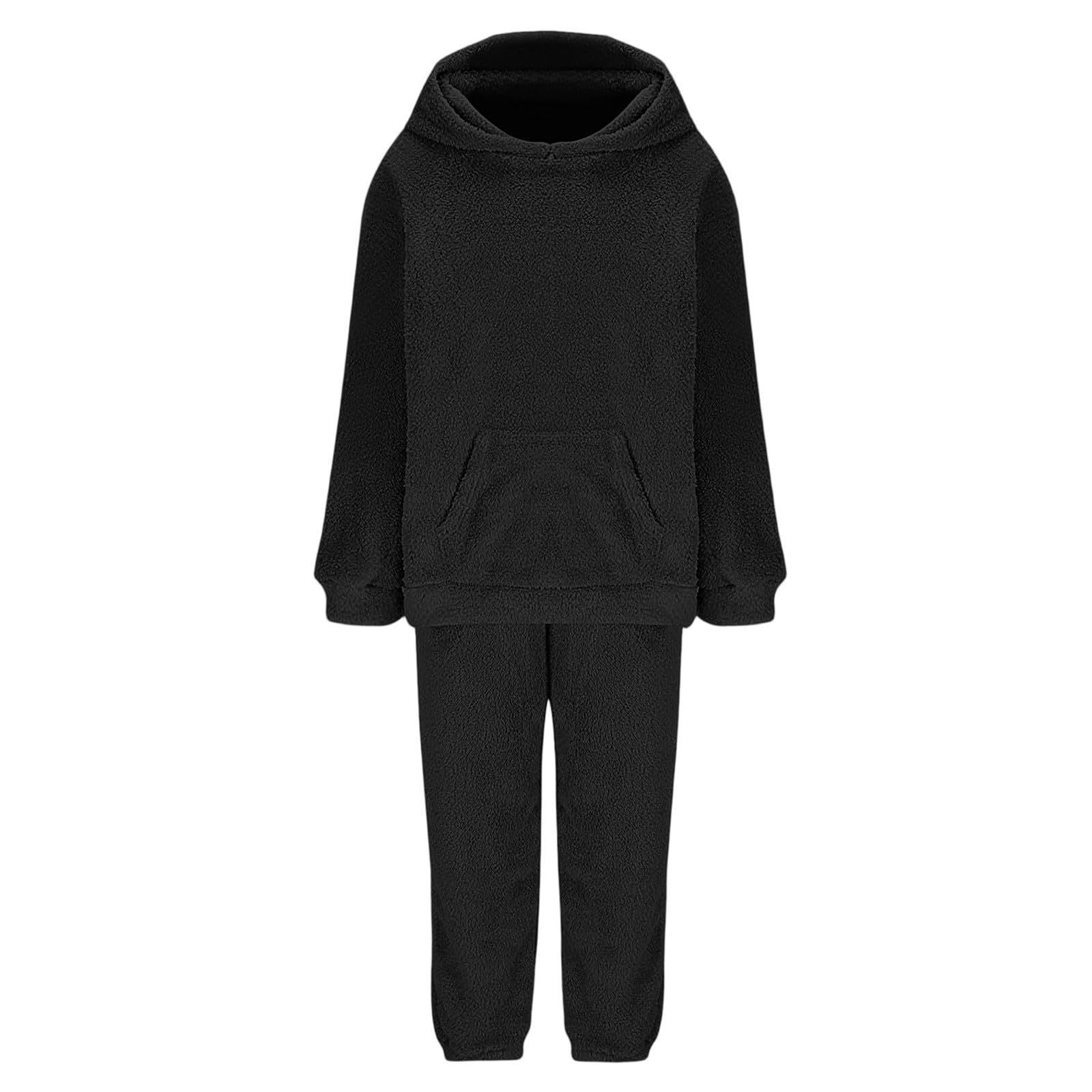 Genérico Pijama Manga Larga Otoño Informal Capucha Bolsillo Estar Casa Mujer Conjunto Cómodo Acogedor