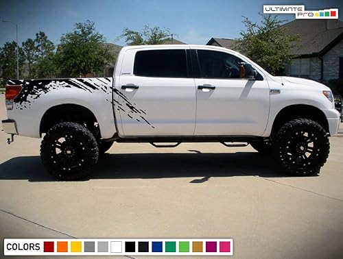 Miniatura 2 de Juego de calcomanías adhesivas gráficas de salpicaduras de barro laterales para batea compatible con Toyota Tundra 20072017, Negro