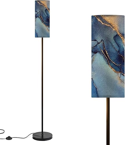 Miniatura 9 de Modern Floor Lamps for Living Room 70s Retro Seamless Material Standing Lamps with Linen Lampshade Tall Lamp Metal Pole Lamp for Bedroom Office