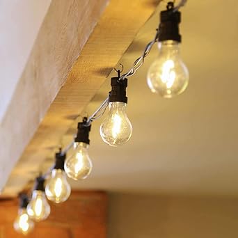 Festive Lights Connectpro Outdoor Led Festoons 40m Filament Bulbs Black Rubber Cable Connectable Warm White Leds With Plug Amazon Co Uk Lighting