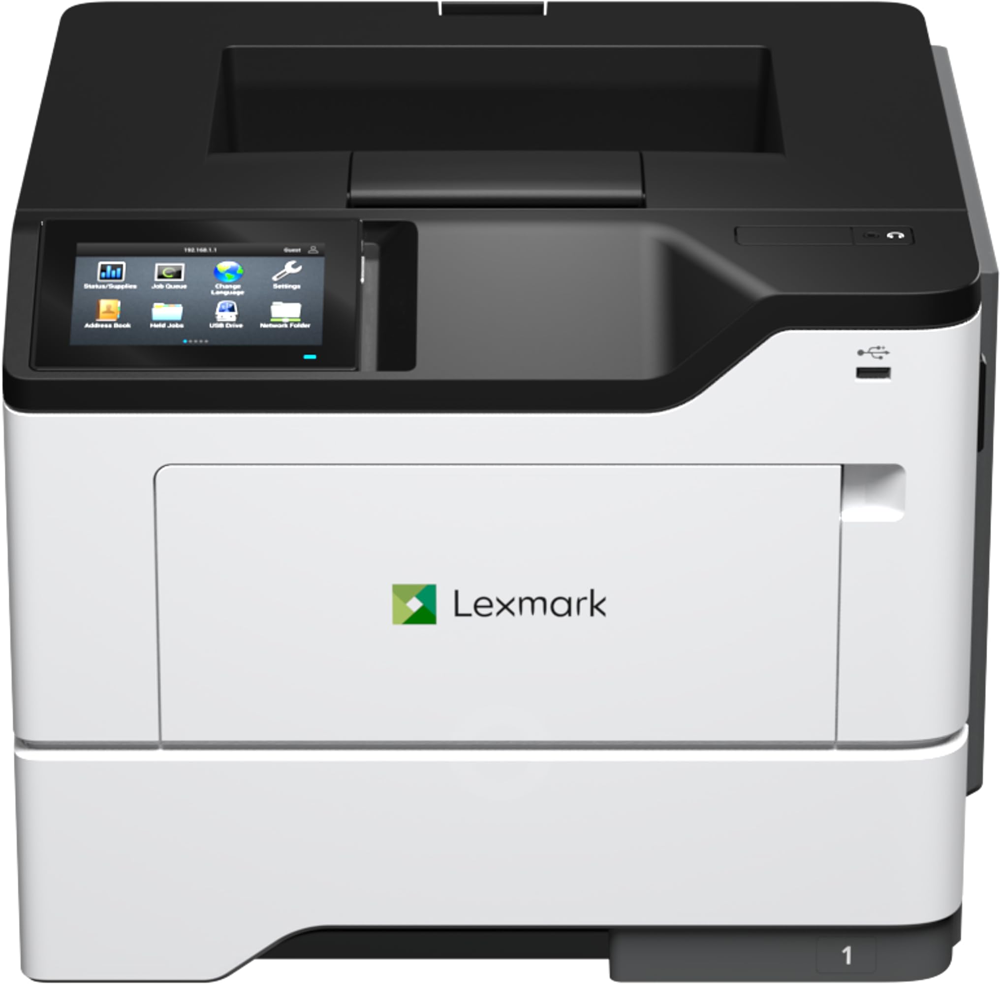 Lexmark MS632dwe Monochrome Laser, Integrated Duplex (2-sided printing), Print Speed: Up to 50 ppm, 4.3-inch color touch screen, Energy Star, Recommended Monthly Page Volume: 2000-20000 pages(38S0500)