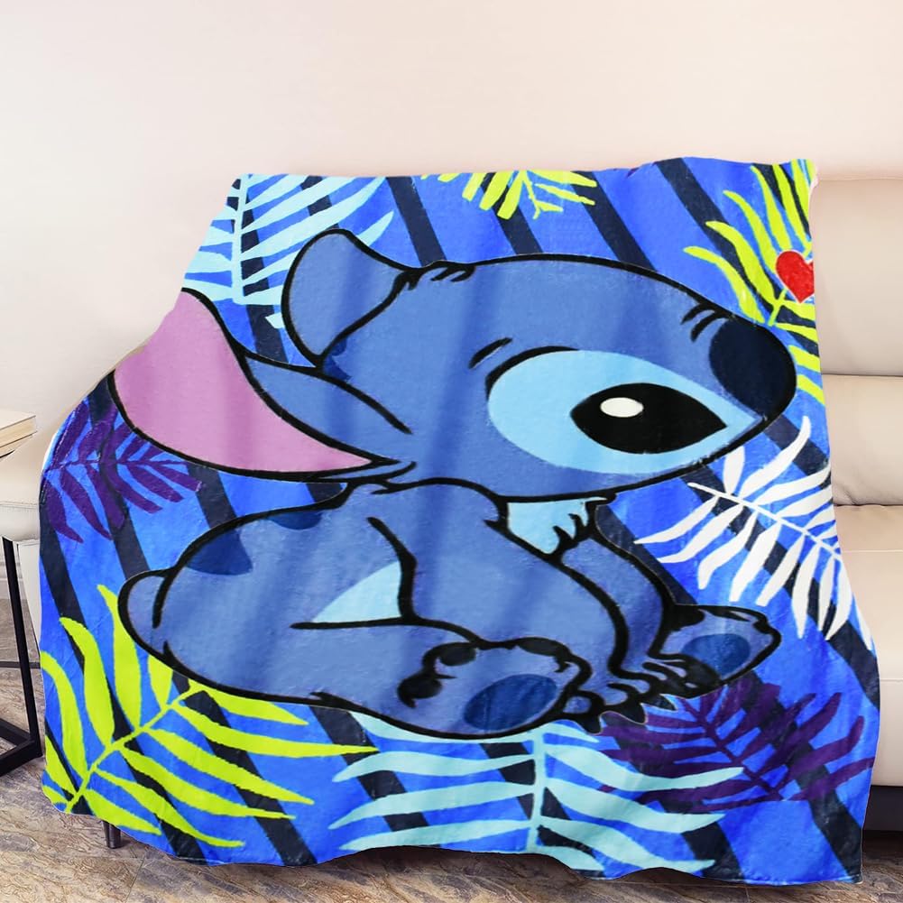 Stitch Cartoon Blanket Printing Throw Blanket Flannel Fleece Blanket
