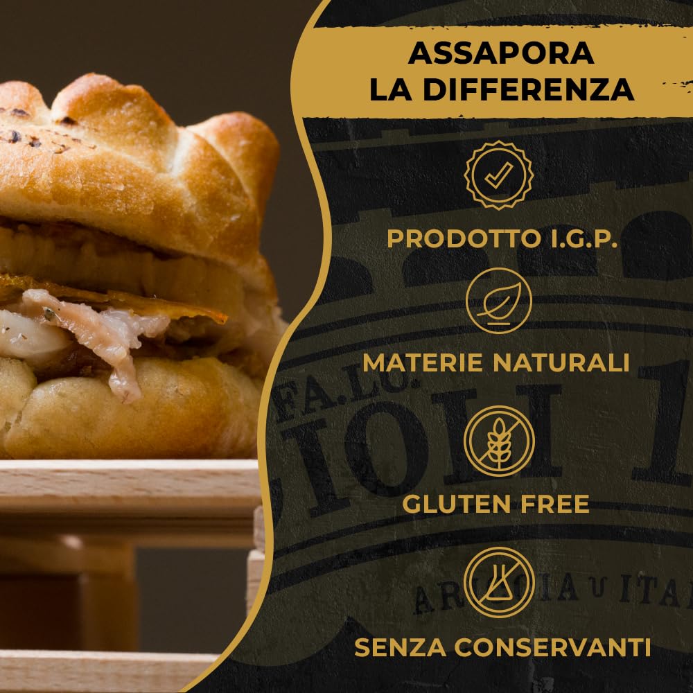 FA.LU.CIOLI 1917 - Porchetta Di Ariccia Igp 2Kg Sottovuoto, Tronchetto Di Porchetta Senza Glutine E Lattosio, Prodotto Artigianale, Senza Conservanti, Carne Di Maiale Selezionata, Prodotto Tipico