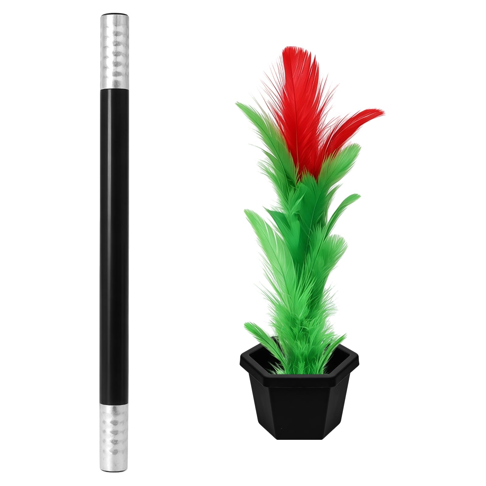 JNAWA Black Stick to Rose Magic Tricks Magic Wand to Flower Easy Trick Performance Prop for Adults Teenagers Magician Accessories and Kits