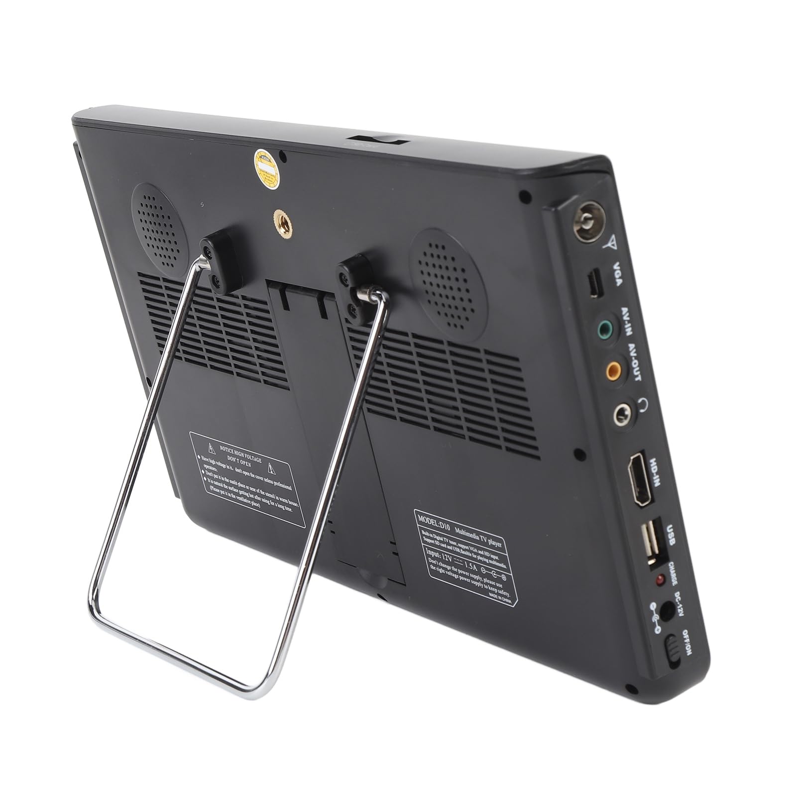 Asixxsix Téléviseur Numérique 10 Pouces, Téléviseur Portable avec Batterie 4000 MAh et Lecture Vidéo 1080P, Emplacement USB et Carte, Tuner Numérique intégré, pour Camping en Voiture de