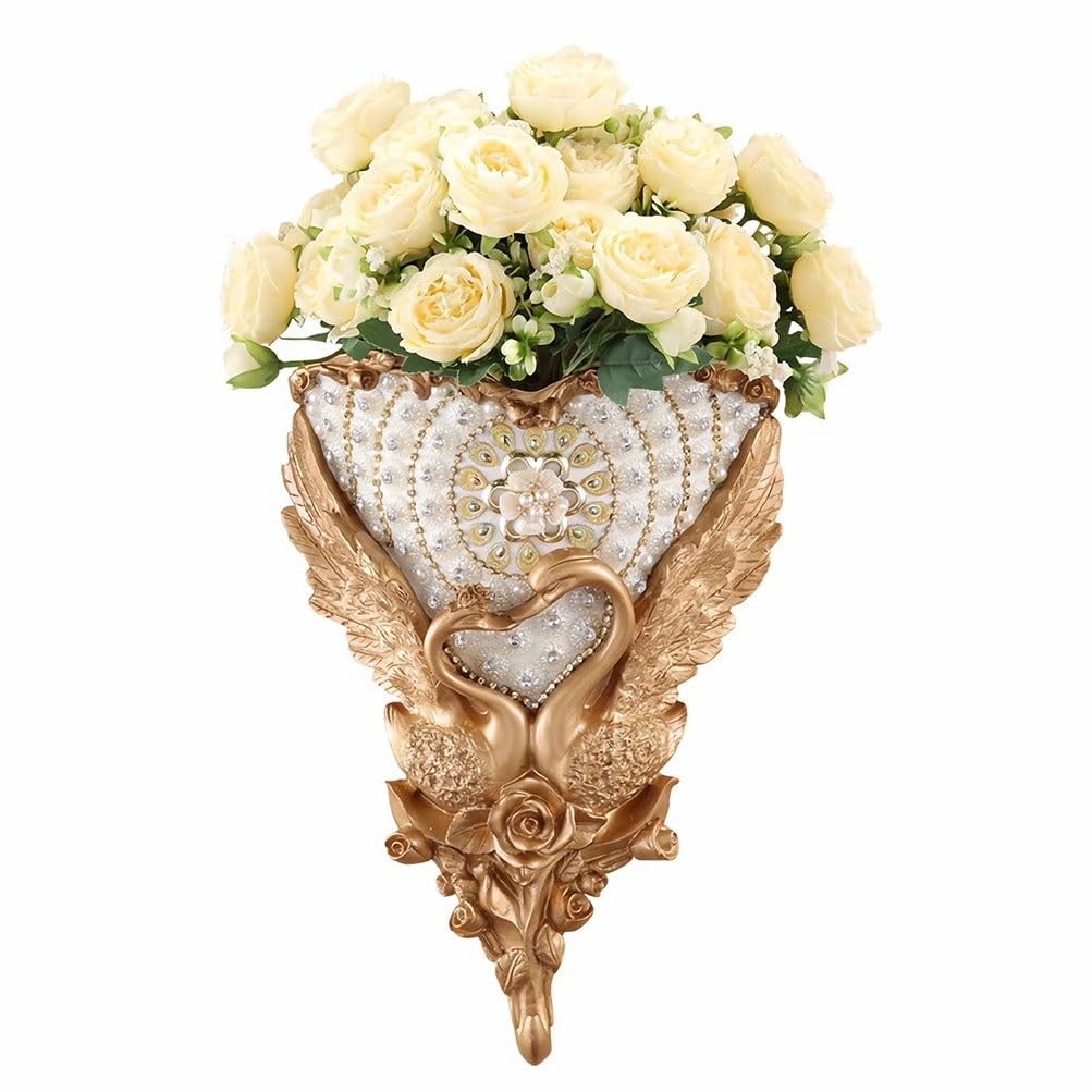 European Resin Wall Mount Vases with Artificial Flowers Arrangements Bouquets for Living Dining Room Table Centerpiece Bedroom Office Hotel Home Decoration Tall Decorative Flower Vase 21.6in/55cm(A)