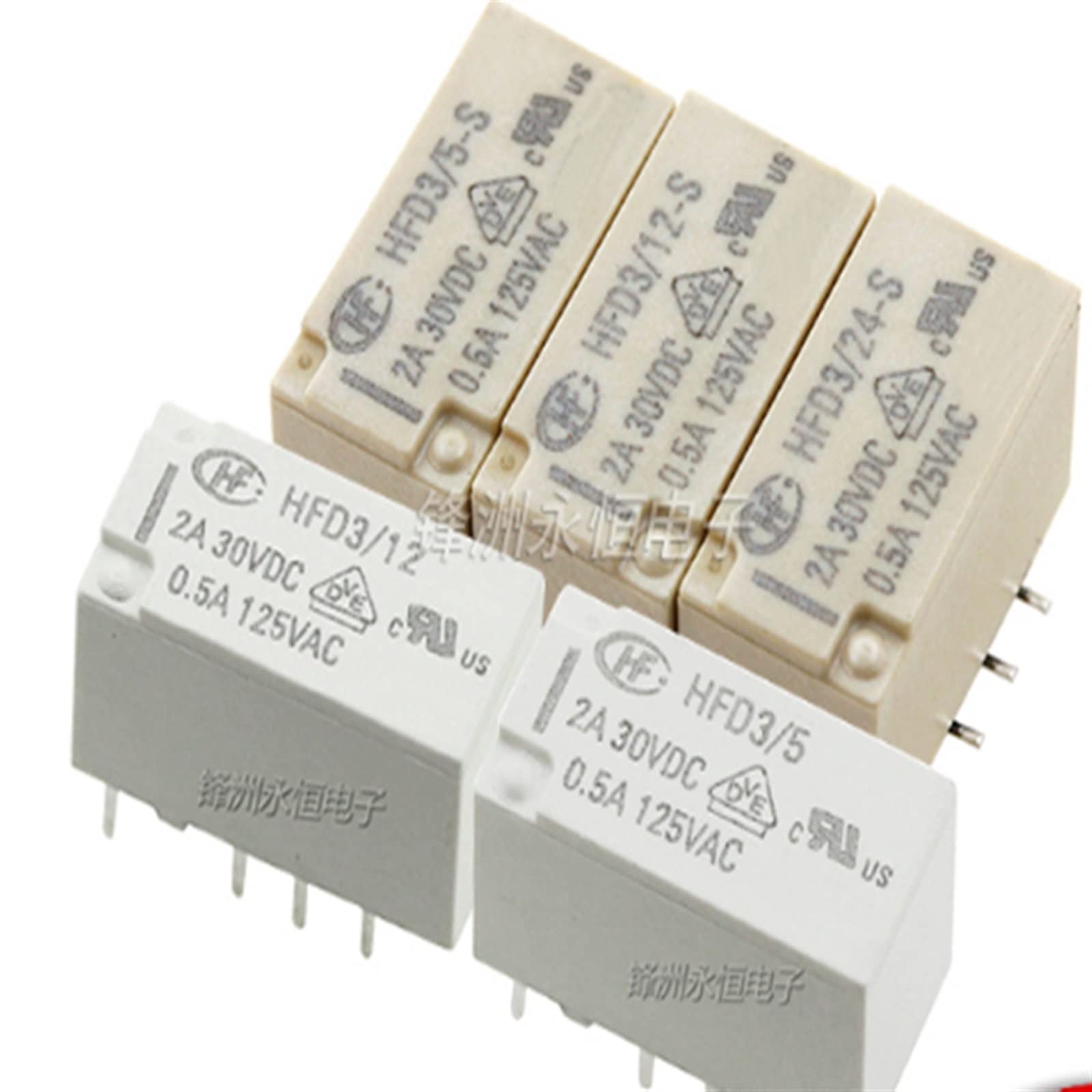 VDOQTLJT 10pcs Signal Relay HFD3/5-S HFD3/12-S HFD3/24-S HFD3/12 HFD312 S HFD312S HFD3 3 HFD3-12V-S 12VDC DC12V 12V 2A 125VAC SOP8(HFD3 12V)