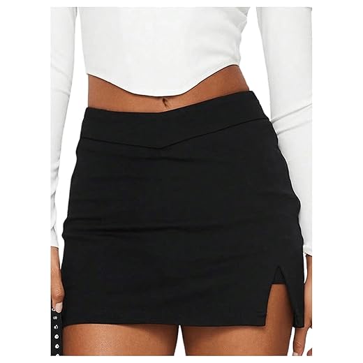 SOLY HUX Women's Mini Skirt Skorts Y2k Split Zipper Side Stretchy Pencil Bodycon Skirts with Shorts Underneath