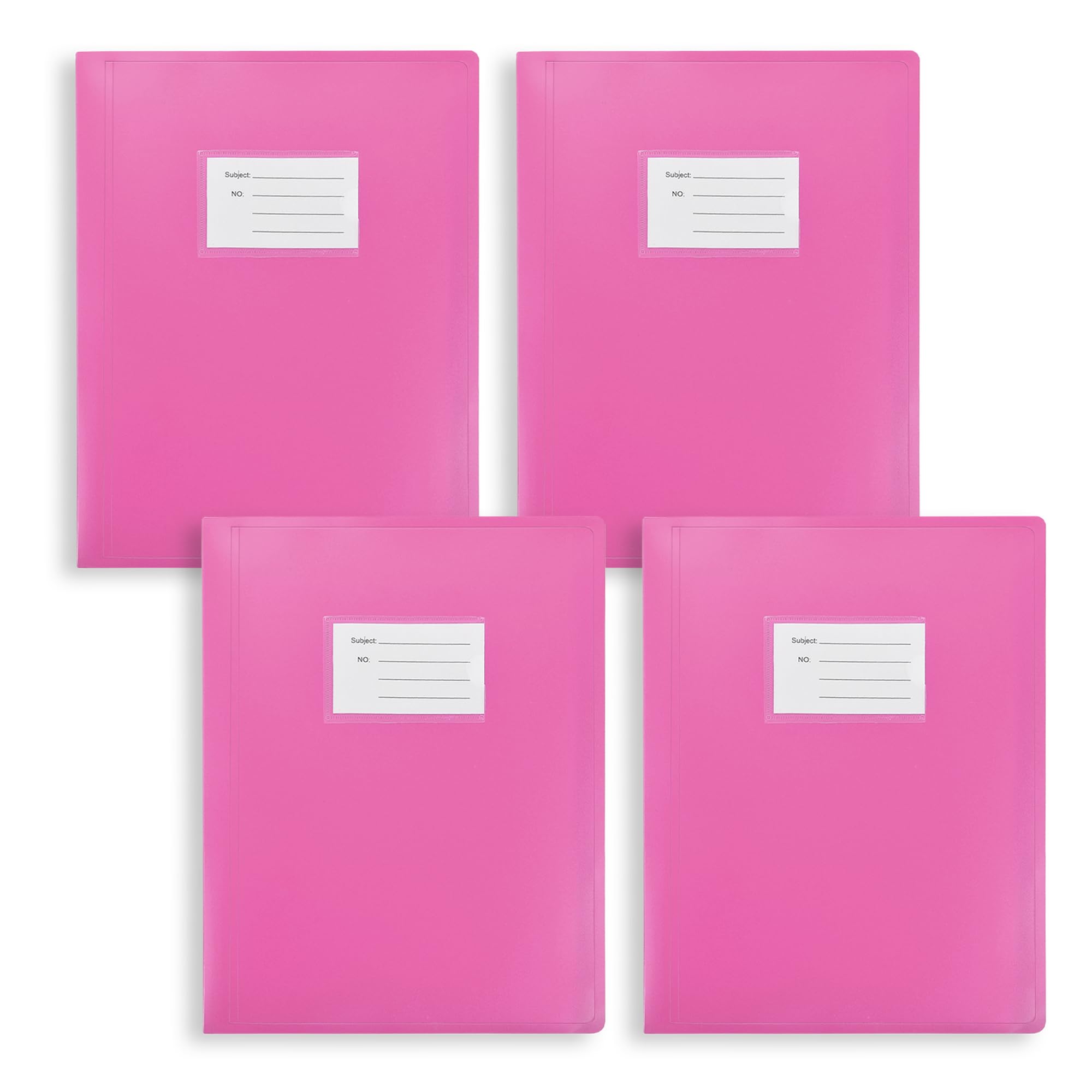 Premium Quality Display Book Folder for School, Filing, Storage, Interviews, CVS & Presentations, Assorted Colours, A4 Display Folder with 62 Pockets by Arpan (Pink - Pack of 4)