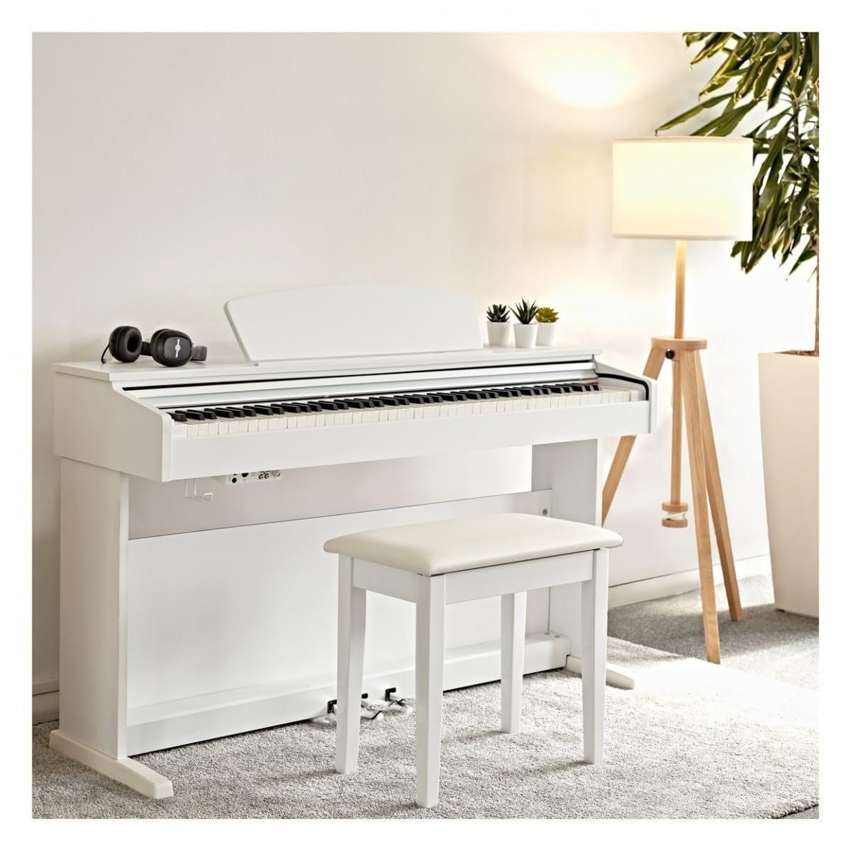 DP-10X Pianoforte digitale 88 tasti pesati azione martello bianco | Suono di Piano a Coda Multi-Timbrale dal Realismo Supremo, 88 Tasti Pesati Sensibili al Tocco, Tre Pedali, Bianco
