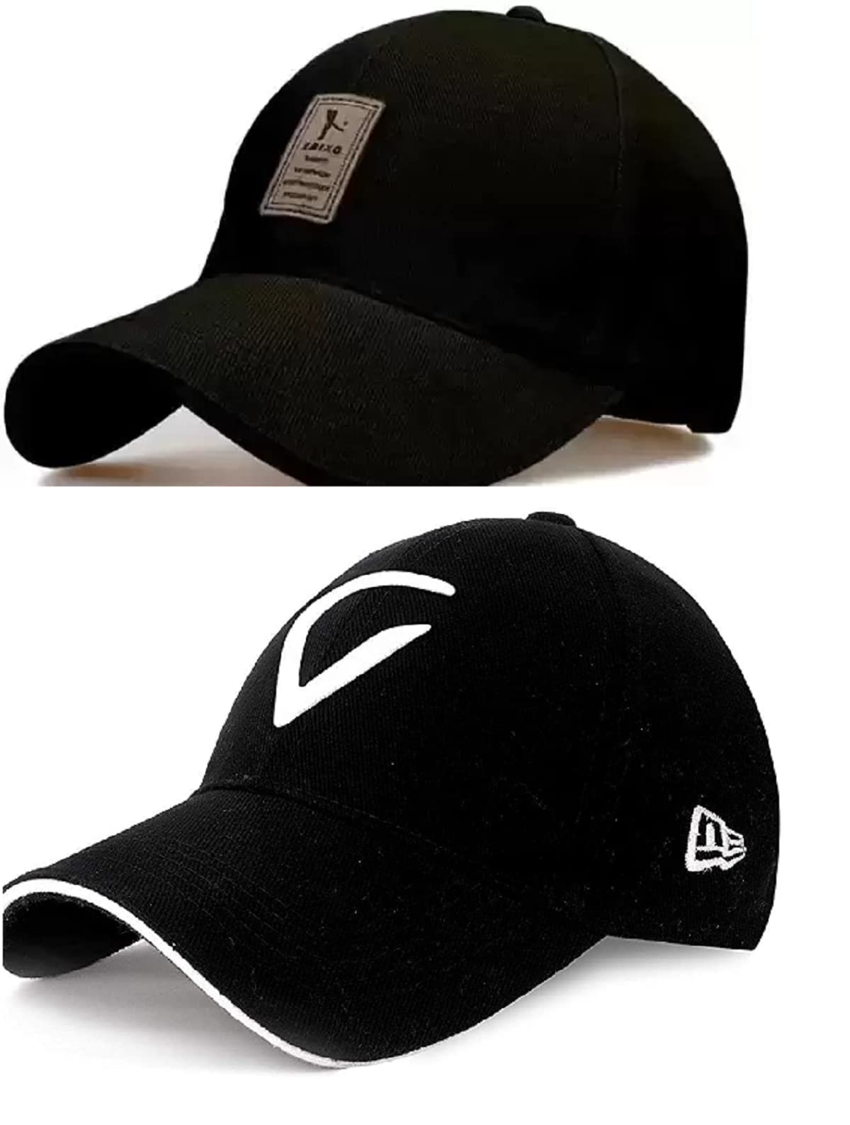 Acrylic Solid Base Ball New Generation Boys And Girls Men Women's And Fancy Stylish Caps (Pack Of 2) Multicolour, One Size