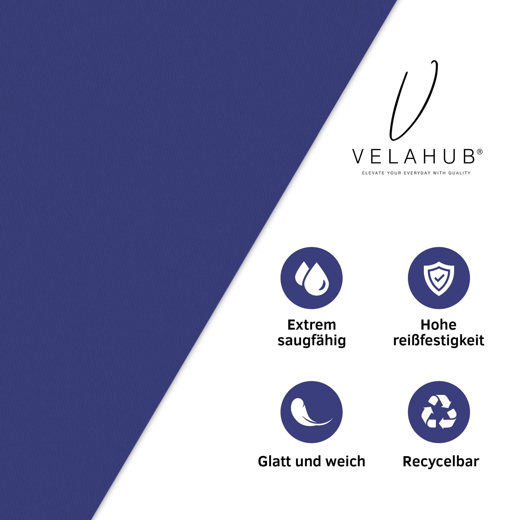 VelaHub Airlaid 50 Cutlery Napkins, Disposable Napkins, 39 x 40 cm, Blue, Blau - Image 3