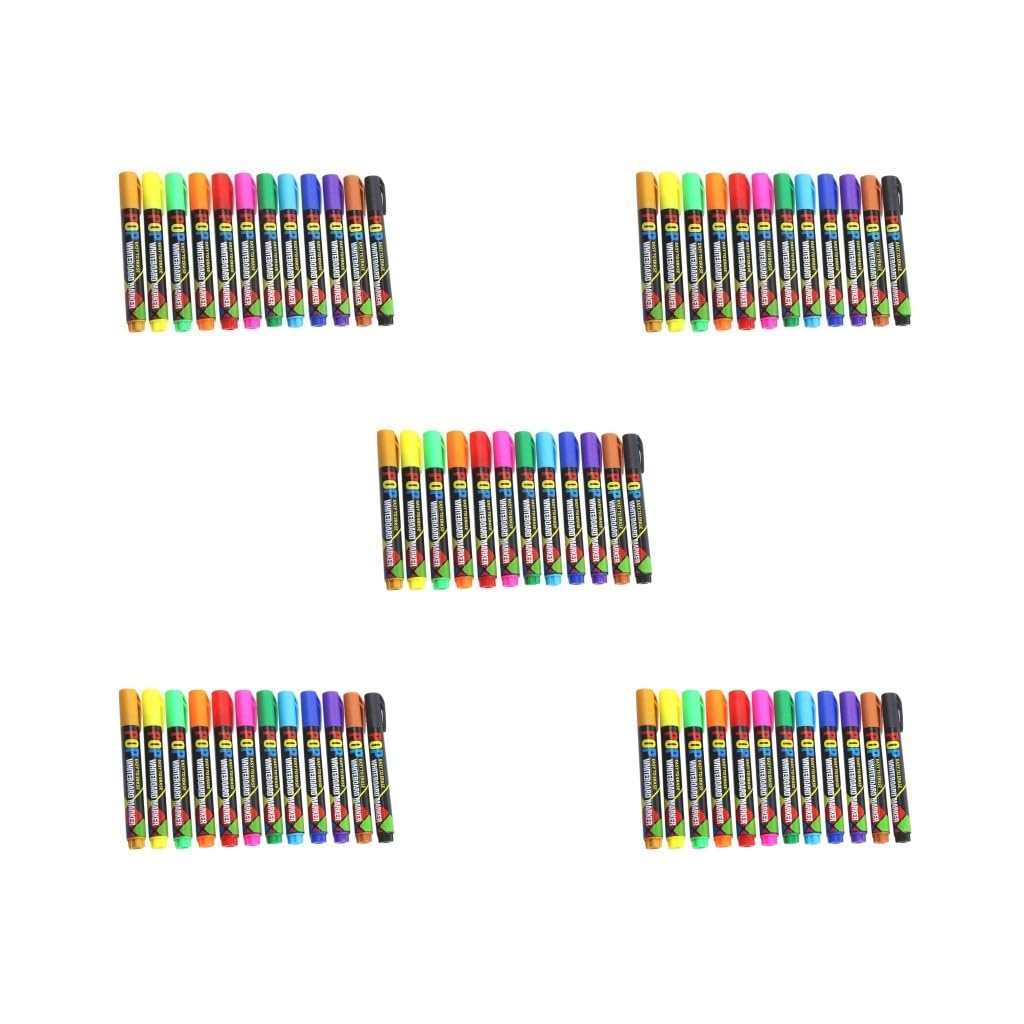Juego de 5 marcadores de pizarra blanca, borrado en seco, colores surtidos para niños y profesores, juego de 12 colores