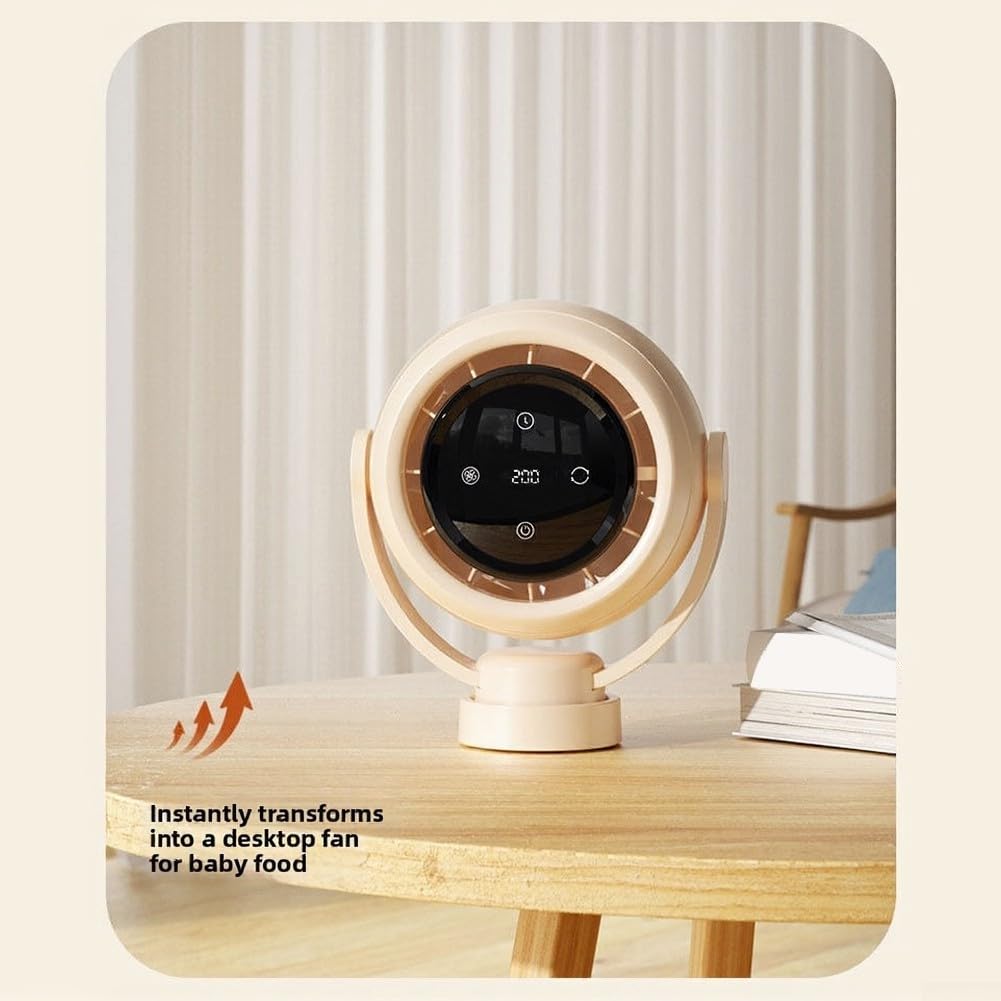 Ventilateur sans pales pour poussette, anti-pincement, silencieux, 3 refroidisseurs portables avec support anti-secousses pour poussette, siège auto, berceau, essentiels de voyage (beige)