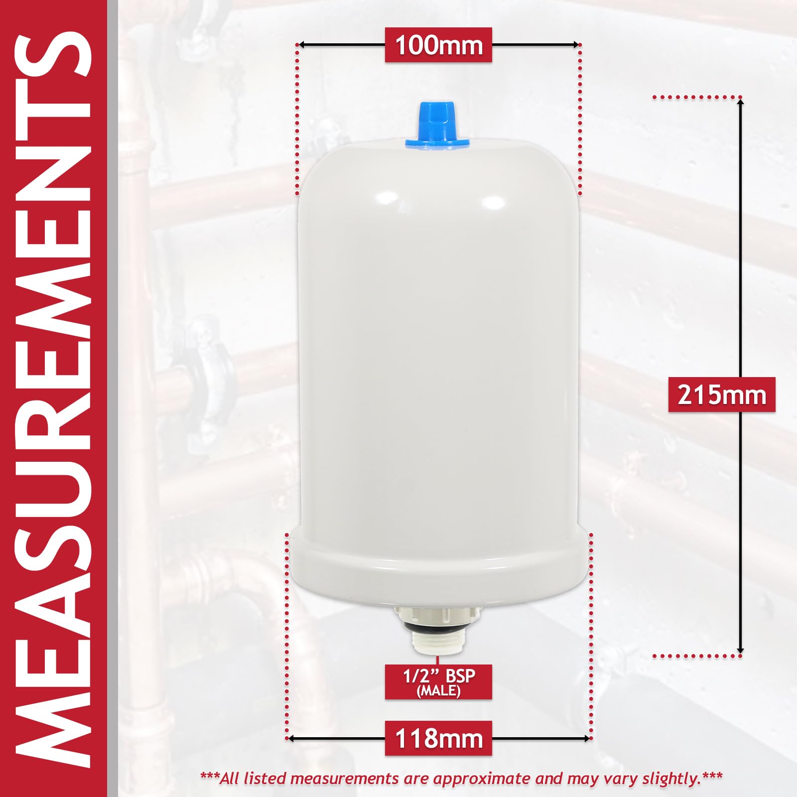 SPARES2GO Trinkwasser-Ausdehnungsgefäß, 2 Liter, 4 bar, 1,27 cm BSP-Stecker, Mini-Drucktank