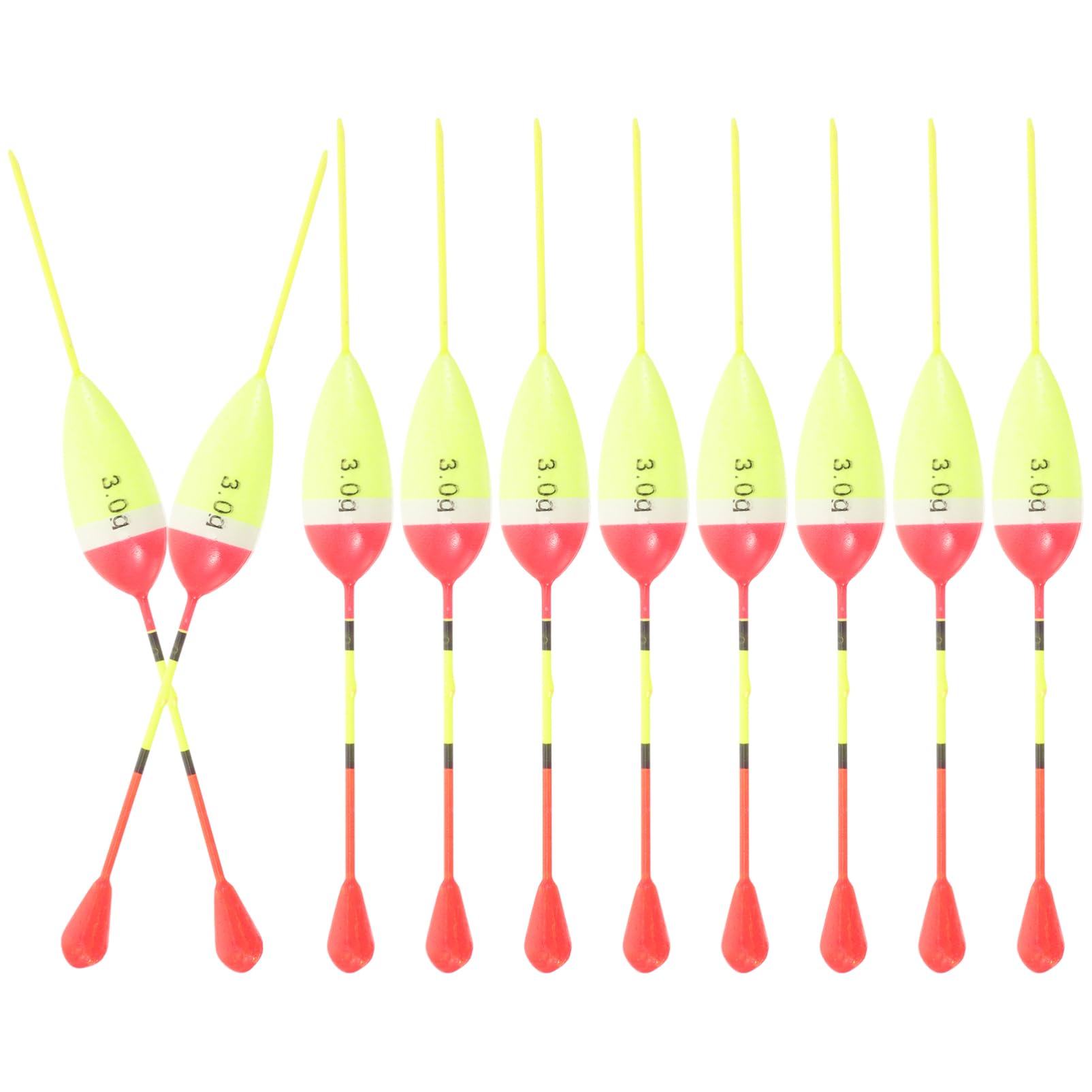 Milisten Attaquer Pôle Crochets des Bâtons Flotteur De Pêche Flotteurs De Canne À Pêche Kit De Leurre De Pêche Mer Matériel De Pêche Acier Inoxydable Yellow