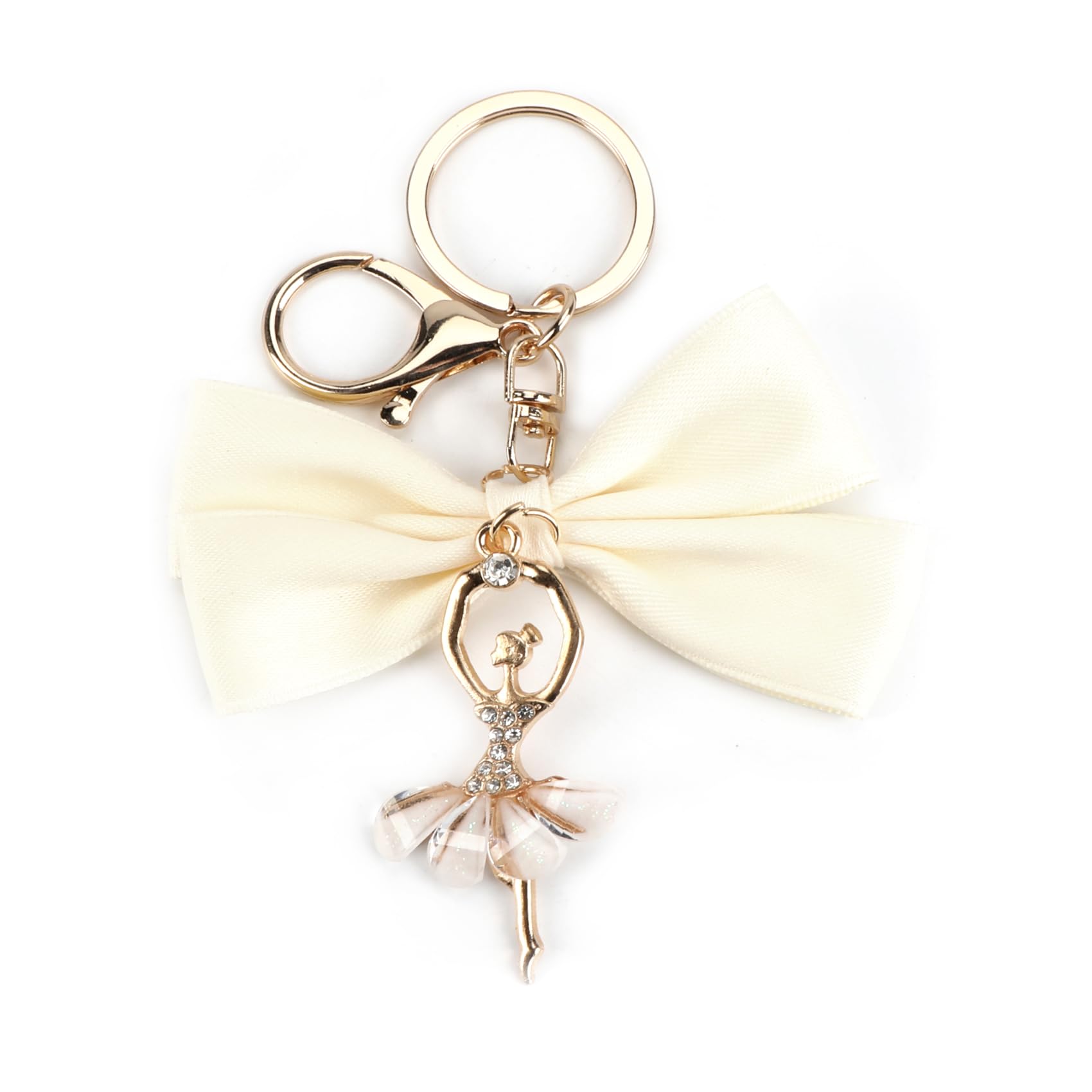 MUCOOS Kristalltänzerin Schlüsselanhänger, exquisite Taschenmode Dekoration, süß und elegant in verschiedenen Farben, Tanzparty, Freundschaftsgeschenk