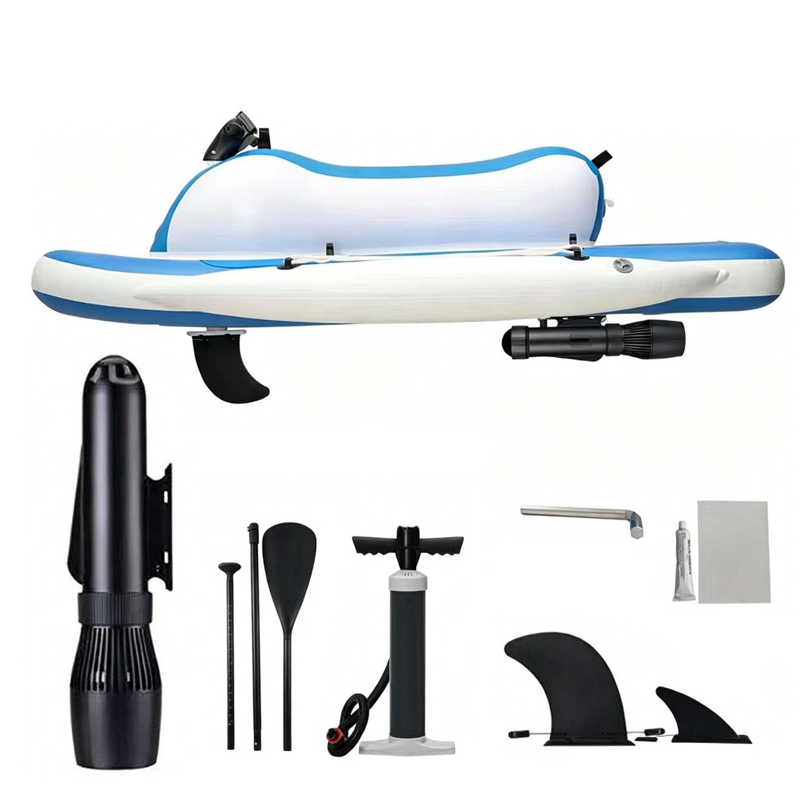 QFGain Underwater Scooter + Foldable Electric Inflatable Boat – 500W Brushless Motor with 10-Speed Adjustment Boat+500W10A