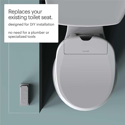 Miniatura 35 de Brondell Swash - Asiento de inodoro eléctrico con boquilla oscilante, secador de aire caliente, luz nocturna, control remoto, alargado, color blanco