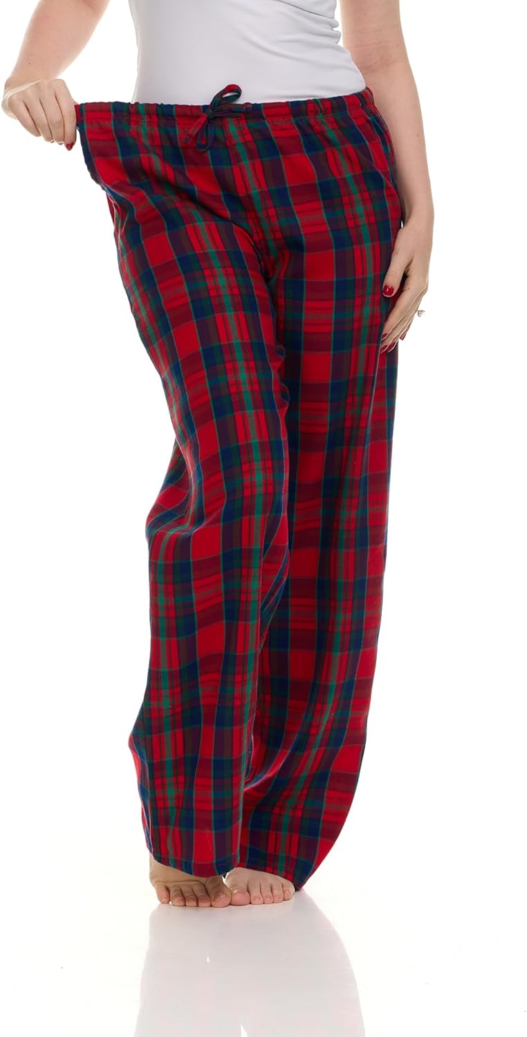 Sexy Basics Women's Lounge & Sleep PJ Pants | Soft Flannel Brush Long Bottoms |Drawstring & Pockets | Multi Packs - Image 3