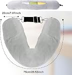 Travel Pillow, Fillable Travel Pillow,Soft Velvet U-Shaped Travel Pillow,Deformable Neck Pillow, Suitable for Travel car, Home Office,Flight Pillow (Gray)