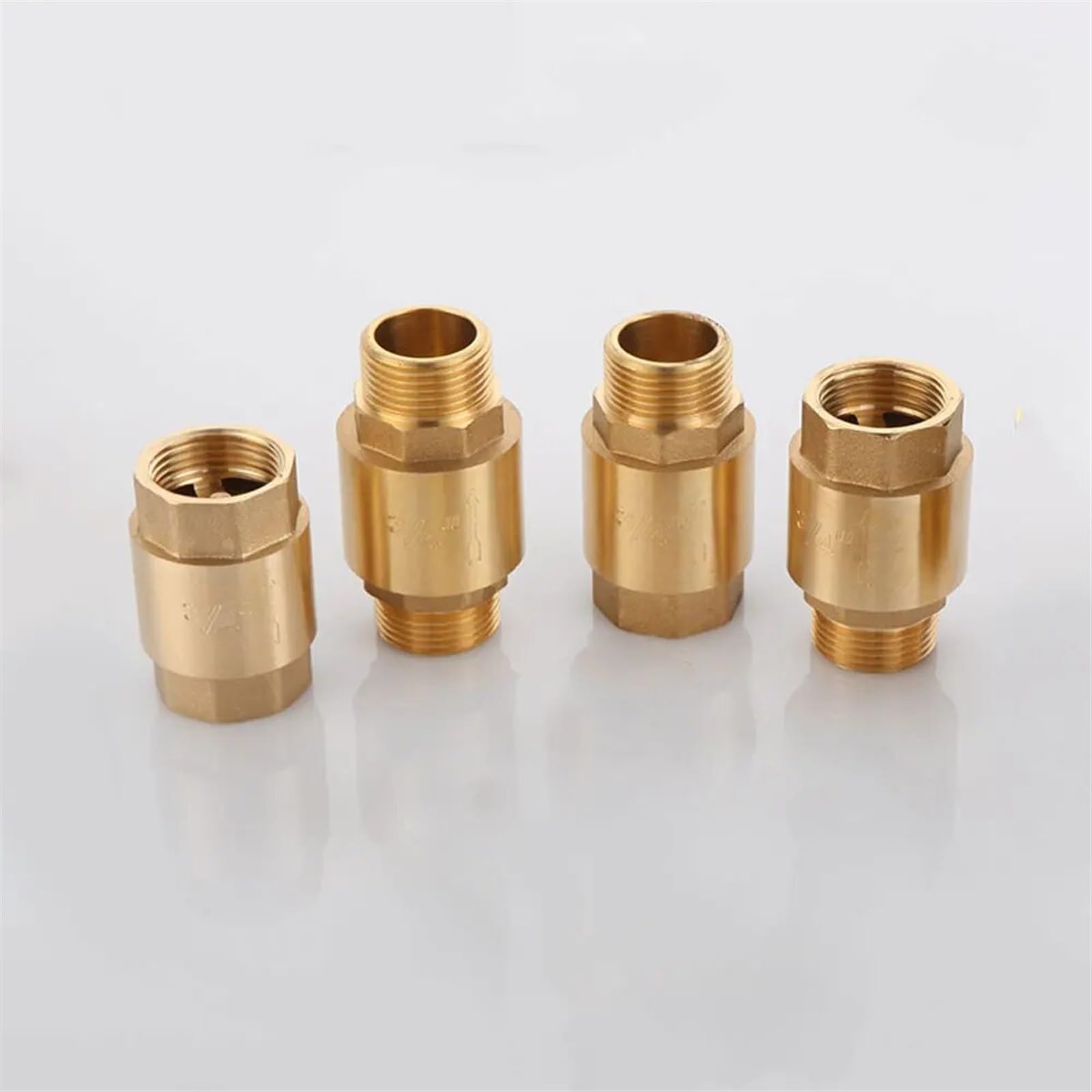 1/2" 3/4" 1" 1-1/4" 1-1/2" 2" Filettatura Maschio Femmina Ottone Valvola di ritegno a Molla in Linea della Pompa dell'Acqua unidirezionale(Male to Male,0.75 inch)