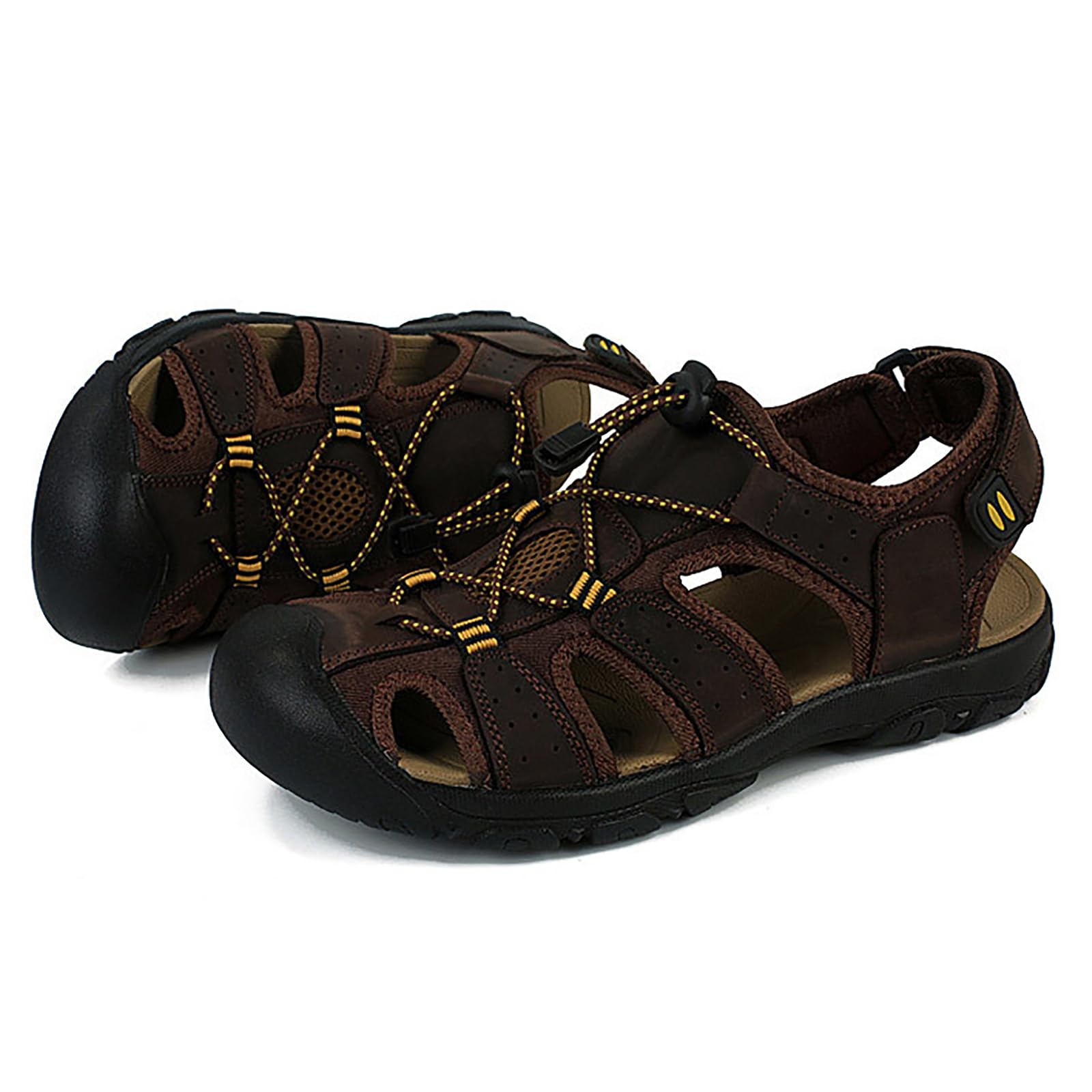 Sandali Estivi Uomo Esterni Traspirante Sandali Sportivi Scarpe da Trekking Passeggiata(Size:50 EU,Color:Marrone Scuro)