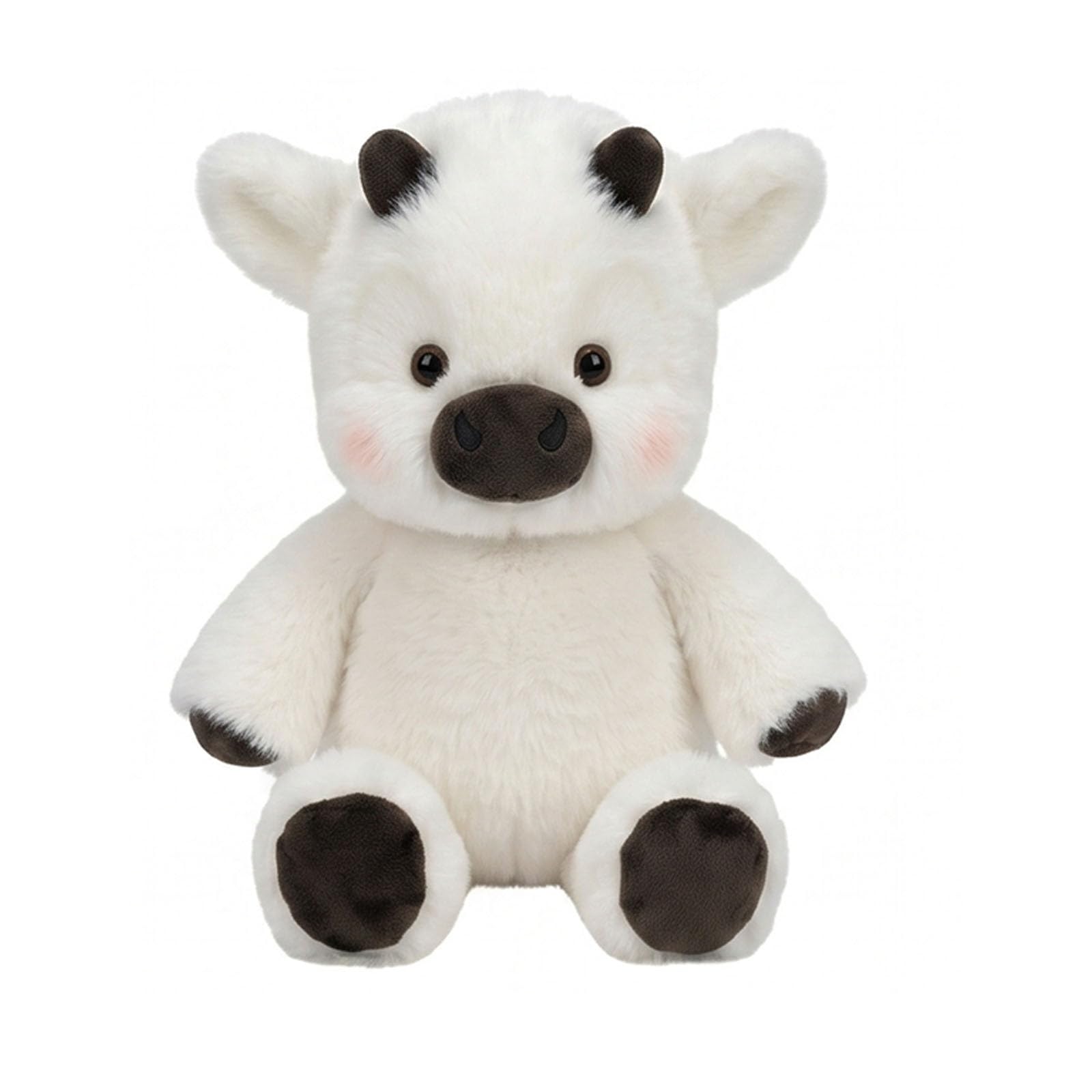 Super Soft Fluffy Running Plushies, Running Stuffed Animal, Cute Highland Cow Plush Toy for Adults Gift (White,17.71'')