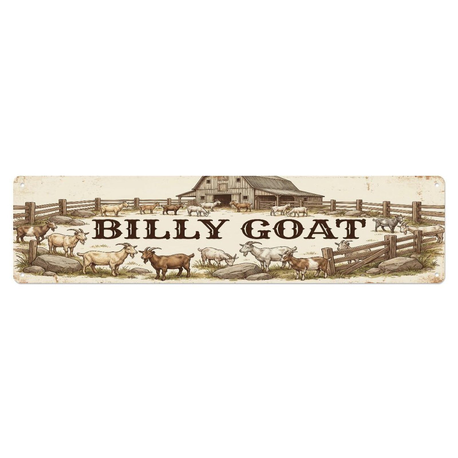 Xanthor Style Metal Tin Sign Vintage Yard Billy Farmhouse Funny Goat Backyard Farm