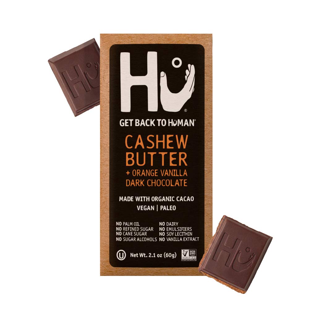 Hu Chocolate Bars | 8 Pack Orange Dream Vanilla Cashew Butter Chocolate | Natural Organic Vegan, Gluten Free, Paleo, Non GMO, Fair Trade Dark Chocolate | 2.1oz Each