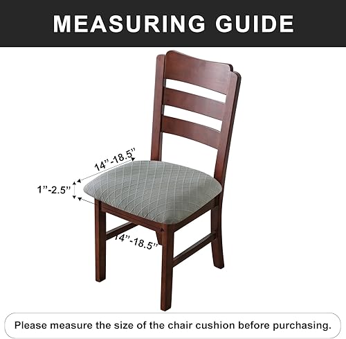 Miniatura 3 de Genina Fundas de asiento impermeables para sillas de comedor, fundas para sillas de comedor y cocina (gris claro, 2 piezas)