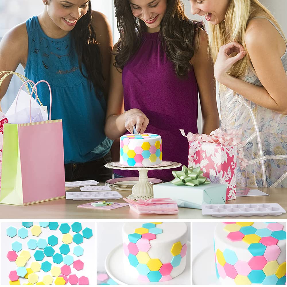 Tvoip 9 moldes para tartas y galletas, cortadores geométricos de galletas, rombos cuadrados y escala de rompecabezas para decoración de cupcakes de cumpleaños (juego 2)