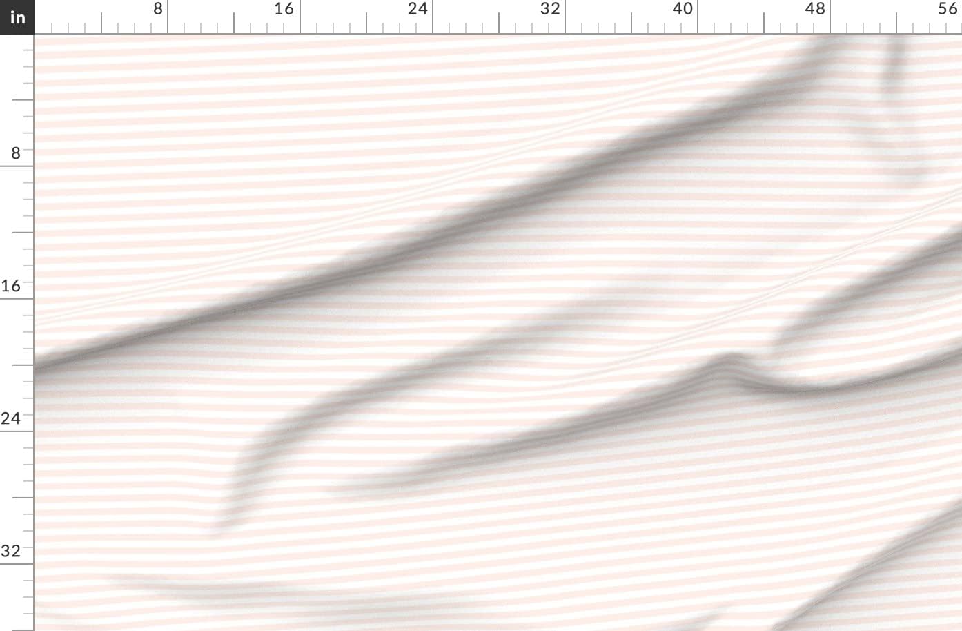 Spoonflower Fabric - Pink White Stripes Retro Geometric Printed on Organic Cotton Sateen Fabric by The Yard - Sewing Quilting Apparel Home Decor