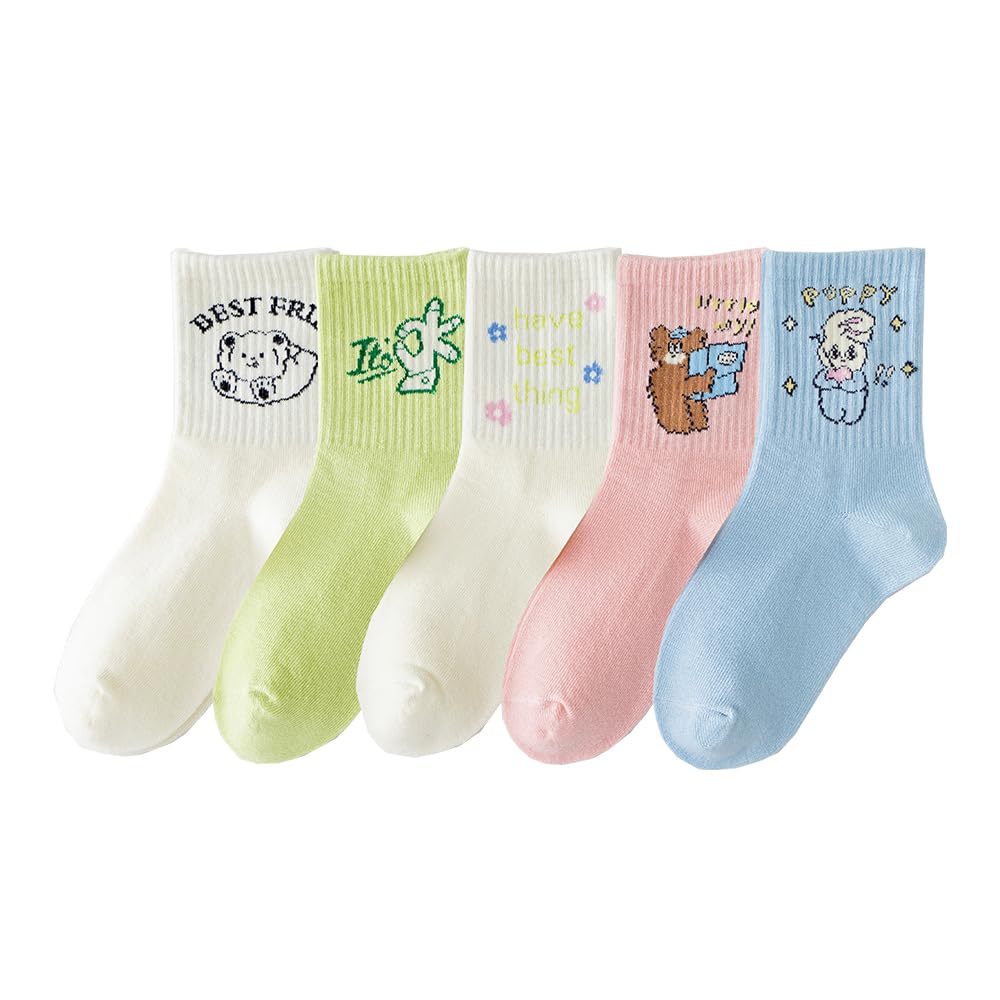 キッズ ソックス 子供 靴下 5足セット 12-22cm クルーソックス 男女兼用 ユニセックス キッズ靴下 女の子 保育園 幼稚園 小学生 女児用 スポーツ