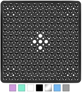 Yimobra Square Bath Shower Tub Mat for Bathroom, Non-Slip Suction Cups with Drain