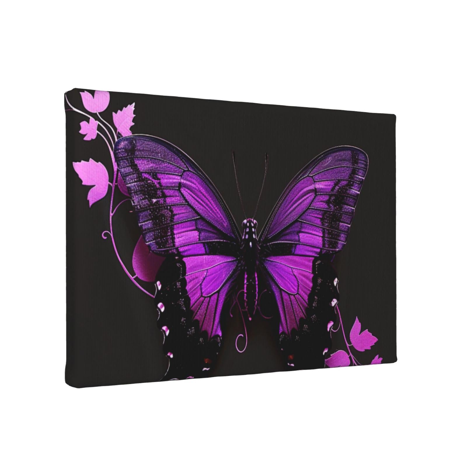 YKLJG Pretty butterfly Printed Wall Art Canvas Painting 30x20 CM Wooden Framed Picture Painting Artwork Prints for Bedroom Kitchen Home Office Decor