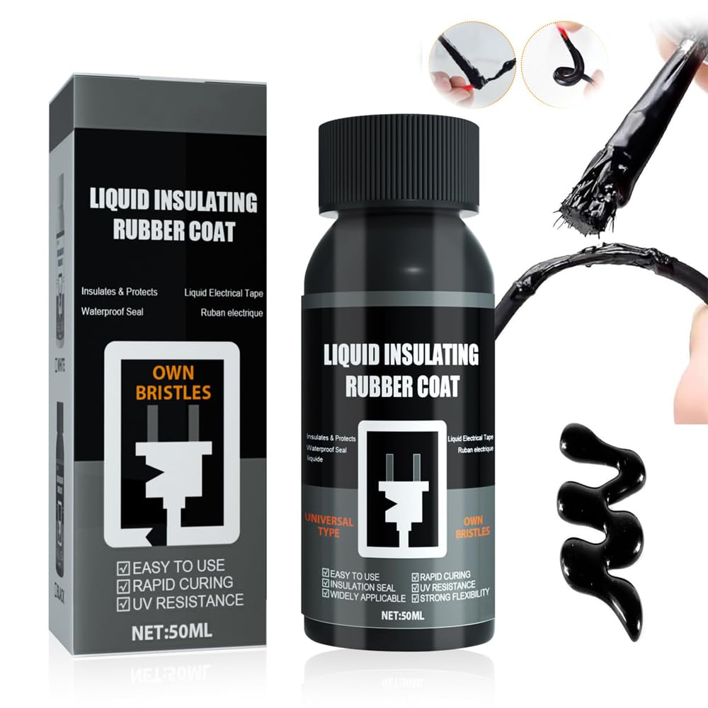 Azonee Liquid Insulation Tape, Waterproof Electrical Insulating Adhesive, Quick Cure Insulation Adhesive for Electronic and Outdoor Applications (Black)