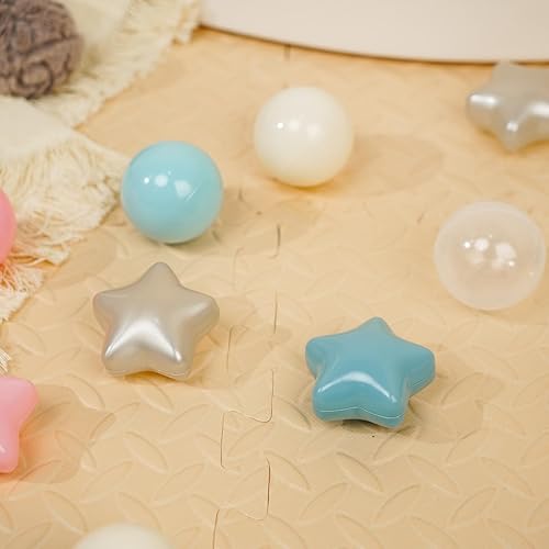 Miniatura 98 de TRENDPLAY Pelotas de bolas de estrella 50, 100, 200, 500, para niños pequeños, formas de pelotas para niños y niñas, diversión, fiesta de Rosa