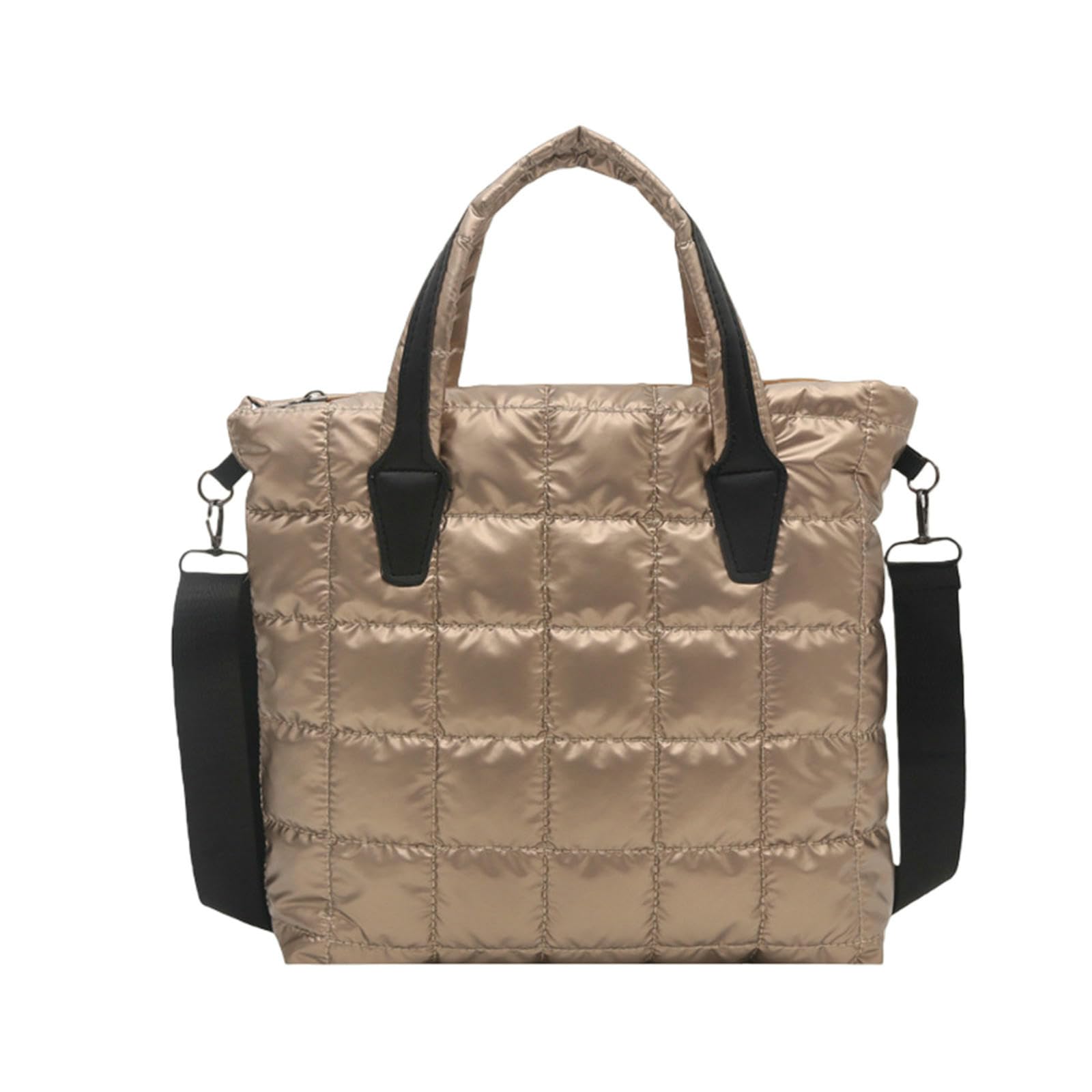 Damen Handtasche Tragbare, Mit Baumwolle Gepolsterte Tasche Großem Fassungsvermögen Für Im Herbst Und Winter, Neue Modische One-Shoulder-Crossbody-einfache Pendler-Einkaufstasche-Gold