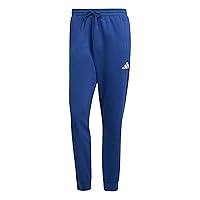 Adidas Uomo Essentials FEELCOZY Fleece Pant, Dark Blue/White