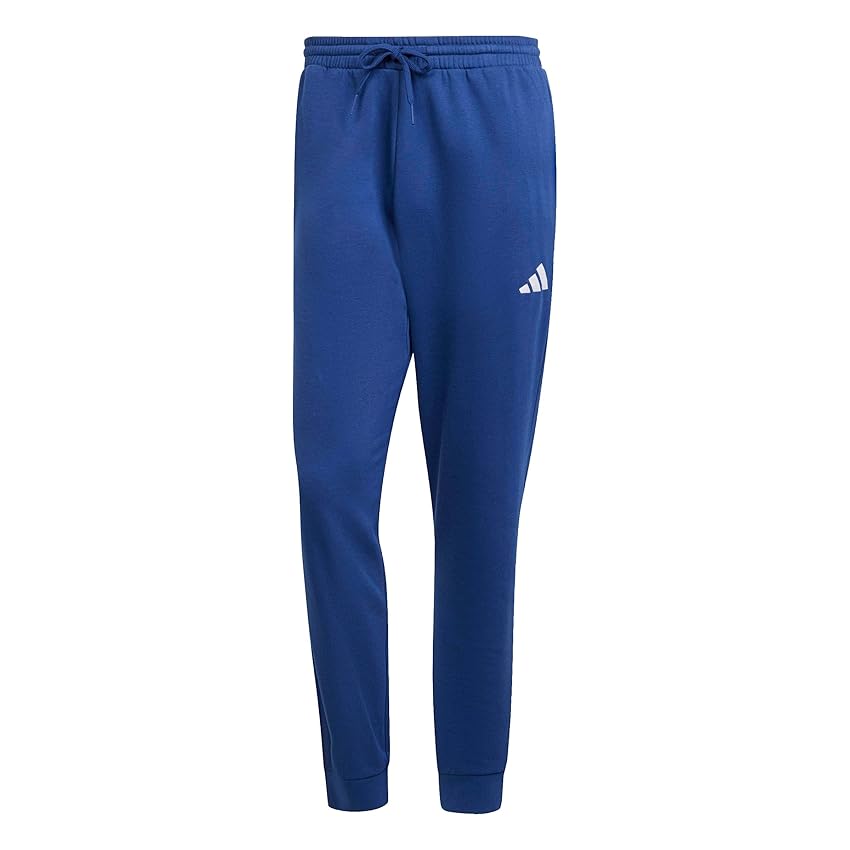 adidas Uomo Essentials FEELCOZY Fleece Pant, Dark Blue/White, XL