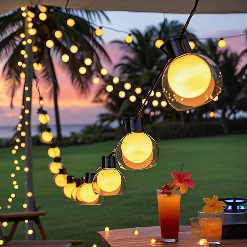 Image of fizzytech Bubble Ball LED String Lights, 20 LED 10 Meter Warm White Copper Wire Fairy Lights for Window, Wall, Garden, Diwali, Christmas, Wedding and Home Decoration
