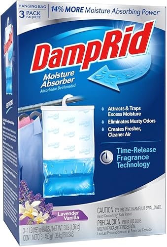 Miniatura 5 de DampRid Absorbedor de humedad recargable (paquete de 6) y absorbente de humedad colgante de vainilla lavanda DampRid (paquete de 3)  Productos