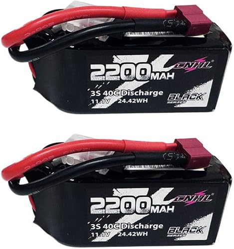 CNHL Batería Lipo de 2200 mAh 3S 40C 11.1V Batería lipo corta con enchufe en T para avión a control remoto, coche, vehículos RC, barco, dron, FPV,