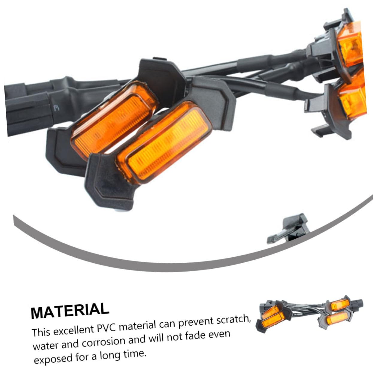 Luces de Parrilla LED Ámbar 4 Piezas PVC Impermeables para Coche