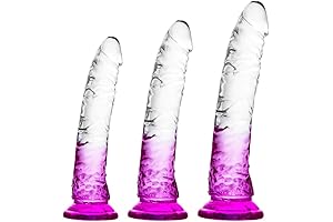 Gradient Clear Purple Combination Suction Cup Dildo