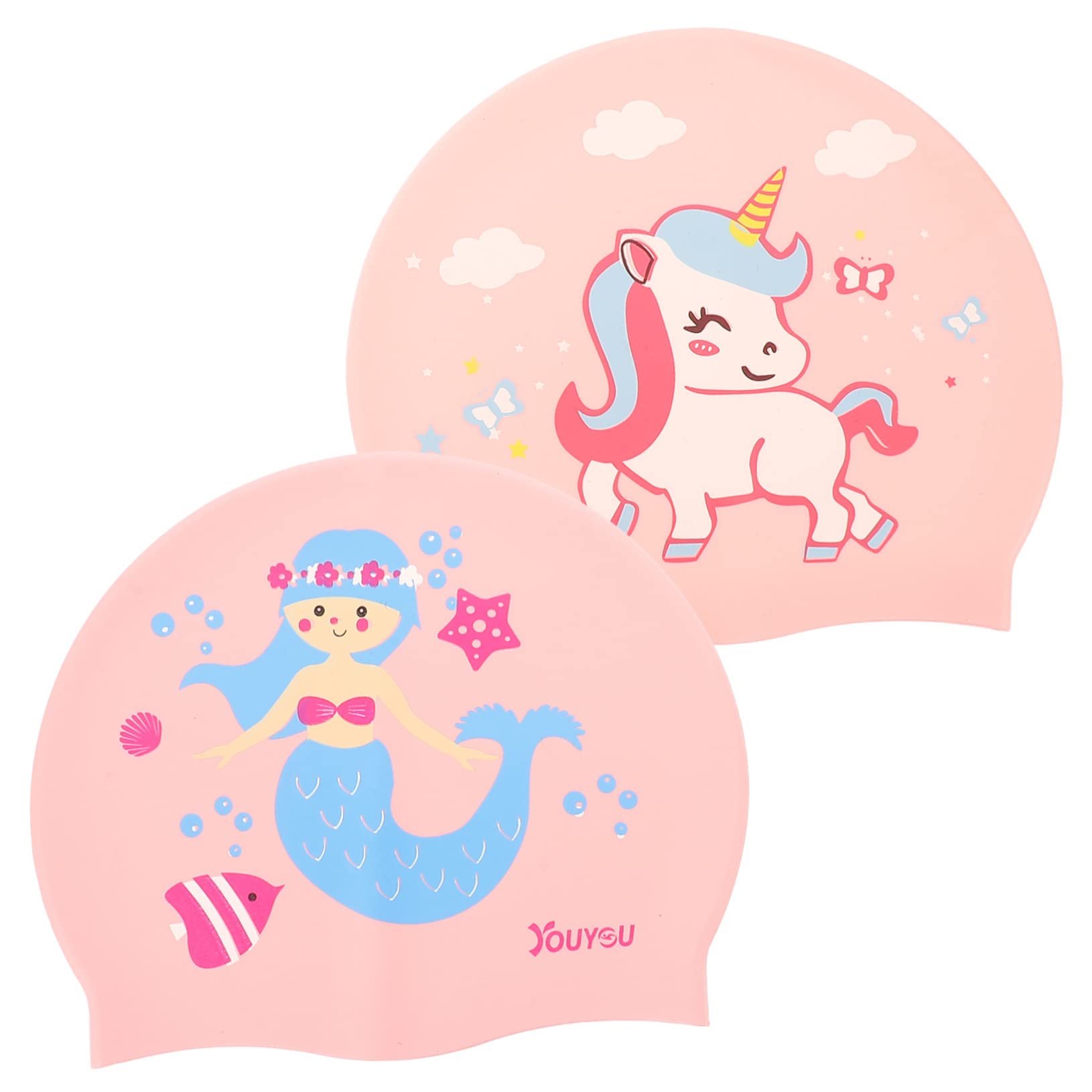 Toddmomy Gorro De Baño De Silicona para Gorro De Baño con Orejas Gorro De Baño Extragrande Gafas De Natación para Gorro De Baño para Niñas Gorro De Baño Elástico para Gorro De